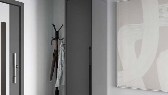 Шкаф Морели R-0001 Рамо 1 дверный антрацит 52 см 0