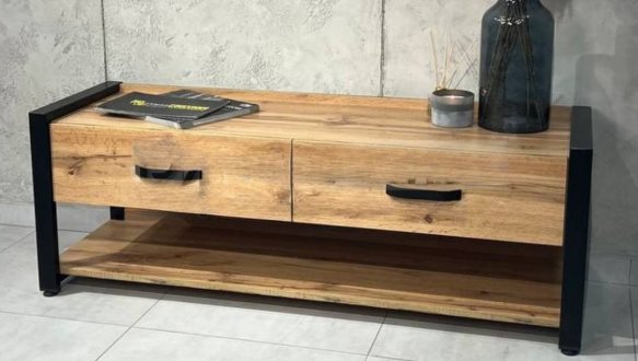 Тумба LOFT 1400 Дуб Сонома / Чёрный мат MebliRoMax