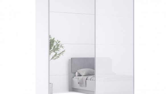 Шкаф-купе с зеркалом Миромарк Фемели 2 дверный белый 150 см