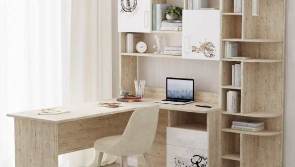 Стол угловой с надстройкой и эркером 3