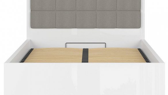 Ліжко двоспальне з м'яким узголів'ям BRW Poland LOZ/160/B Tetrix / Тетрікс з підйомним механізмом та нішею для білизни ДСП