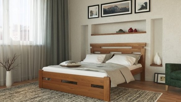 Ліжко дерев'яне Лев Зевс масив Бук 6