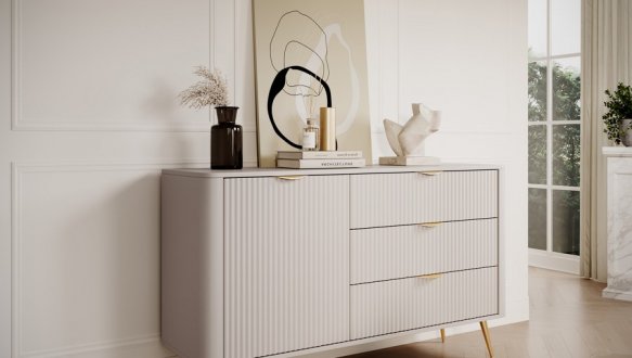 Комод 1D3S/138 Беж/Золоті ніжки Lante