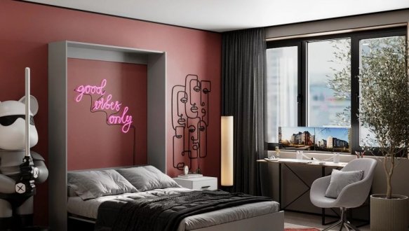 Кровать двуспальная шкаф трансформер Art in Head Mitra / Митра 140 см 9