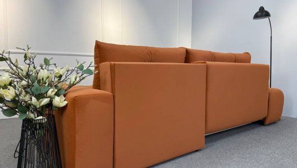 Кутовий диван розкладний крокуюча єврокнижка Елізіум Сапфір 277 см 28