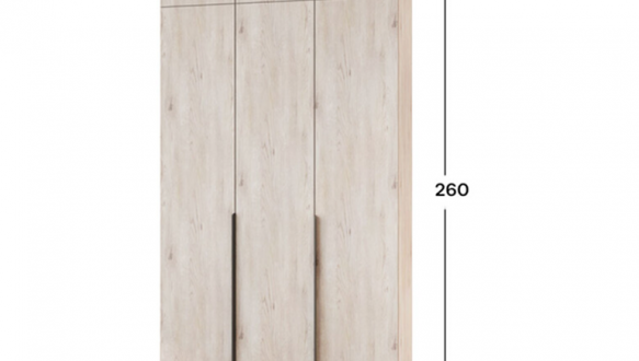 Шкаф Mebelstar Оскар трехдверный с антресолью и ящиками Аляска серая 120 см 0