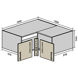 №81 Тумба верхня кутова 100 Люкс RODOS