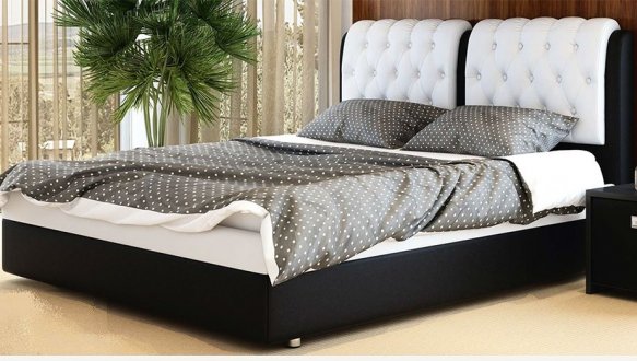 Ліжко м'яке двоспальне Городок меблі Скарлет без підйомного механізму