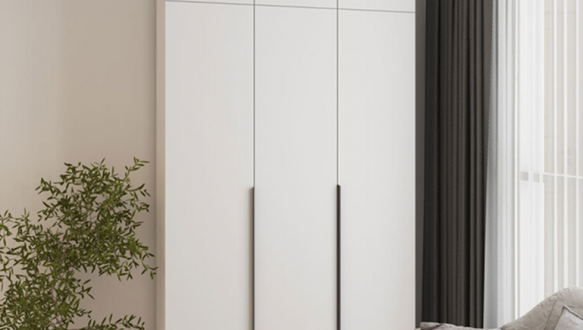 Шкаф Mebelstar Оскар трехдверный с антресолью и ящиками Белый снег 150 см