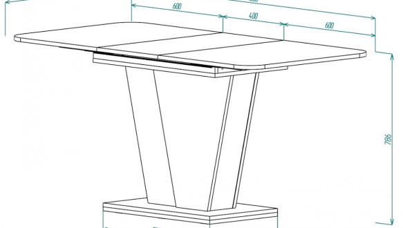 Стол кухонный раскладной FOREST D/A Интарсио Дуб Крафт Золотой/Ателье Темный 120/160 см 5