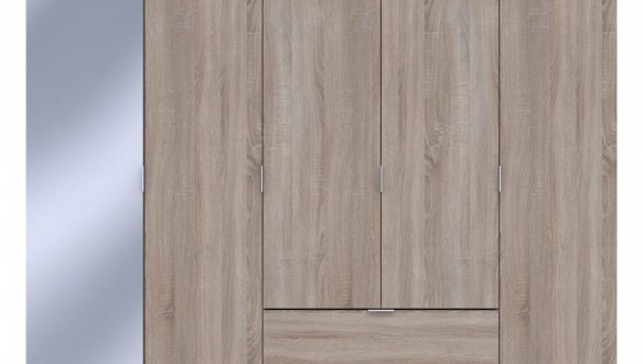 Шкаф для одежды Дорос Гелар дуб сонома 4-х дверный/Зеркало 194 см 2