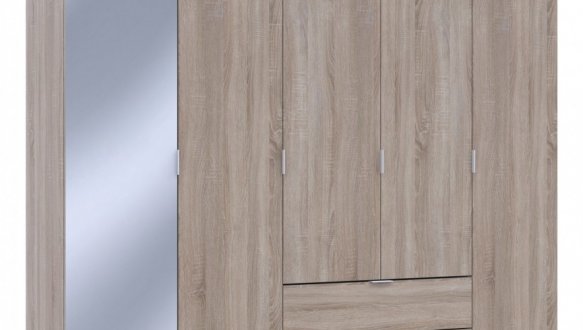 Шкаф для одежды Дорос Гелар дуб сонома 4-х дверный/Зеркало 194 см 3
