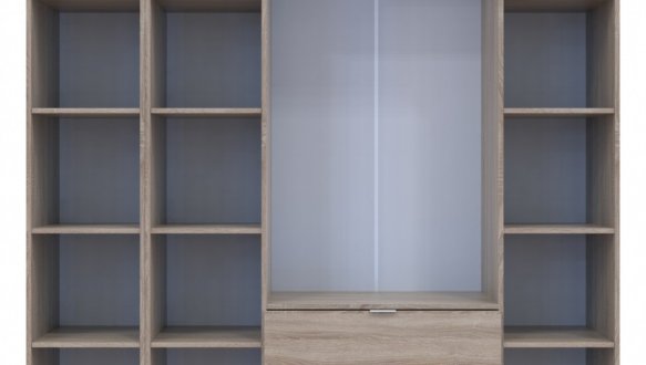 Шкаф для одежды Дорос Гелар дуб сонома 4-х дверный/Зеркало 194 см 0