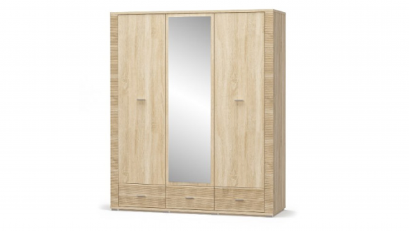 Шкаф 2Д/1Дз/3Ш Mebel Service Гресс 3 дверный дуб самоа 161 см