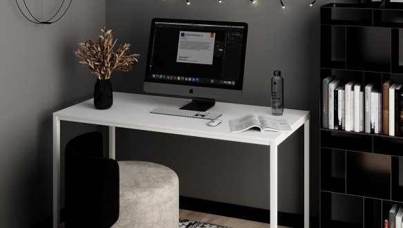 Письмовий стіл Art in Head Brevity Loft Standart/Бревіті Лофт Стандарт Білий діамант/Білий метал