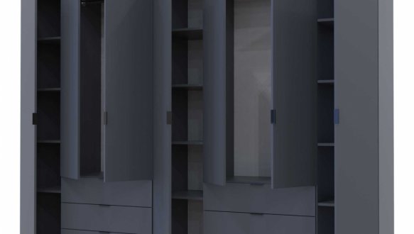 Шкаф Гелар 3+4 Дорос 7 дверный графит 272 см 0