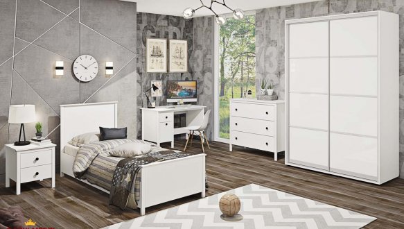 Модульная детская Oxford/Оксфорд Комфорт мебель Дуб Золотой/Белый глянец 4