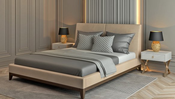 Кровать мягкая двуспальная Лев Кальяри 0