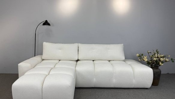 Кутовий диван розкладний крокуюча єврокнижка Елізіум Сапфір 277 см 52