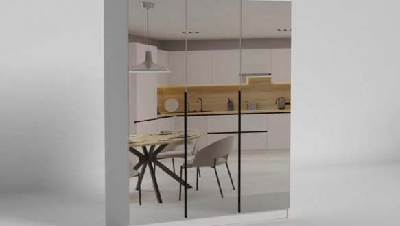 Шафа розпашна Matroluxe Noir / Нуар 3 дверна 150 см 1