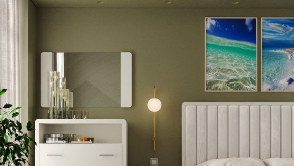 Кровать деревянная с мягкой вставкой ArborDrev Глория Сосна / Бук Белый 2