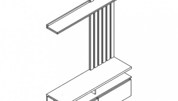 Стінка Елліс з декоративними рейками Кашемір/дуб артизан 2