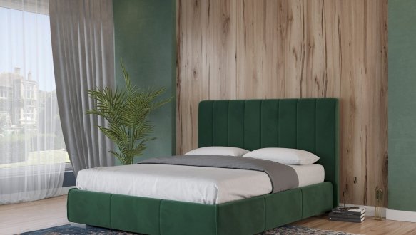 Кровать мягкая двуспальная Лев Венеция с подъемным механизмом и нишей для белья 4