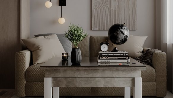 Стол-трансформер B-Fly Glass Ателье светлый/Белые ноги/Графитовое стекло 0