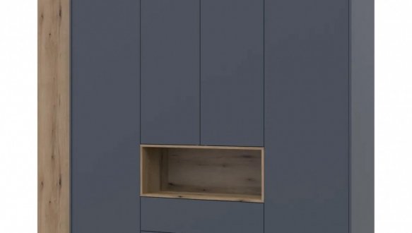 Шкаф для одежды с нишей и пеналом Дорос Дейл графит 4 дверный 234 см 3