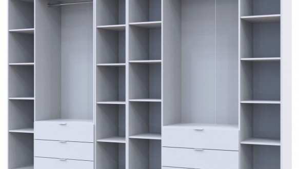 Шкаф Дорос Гелар белый с Этажеркой 7 дверной 309,4 см 3