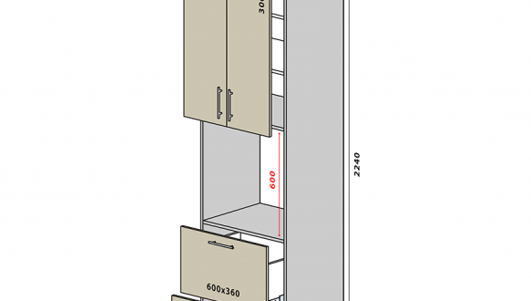 №21 Пенал нижній шухляди 60 Люкс RODOS