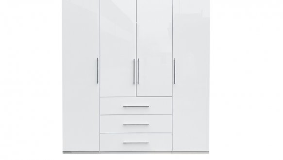 Шкаф 4дв 3шх Миромарк Магнум 4 дверный белый 196 см