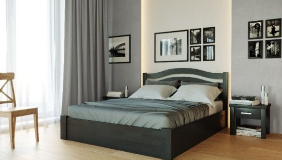 Ліжко дерев'яне Лев Афіна Нова з підйомним механізмом та нішею для білизни масив Бук 4