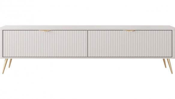 Тумба під ТВ Lante/Ланте RTV200 2D Бежевий золоті ніжки Perfect Home Ширина 200 см