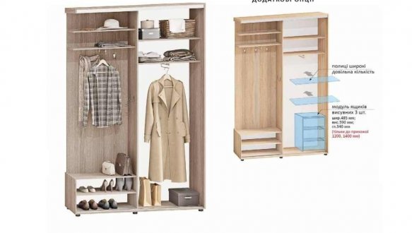 Передпокій-купе 1 m DSP z 4-kh chastyn/1 м ДСП з 4-х частин Комфорт меблі 2