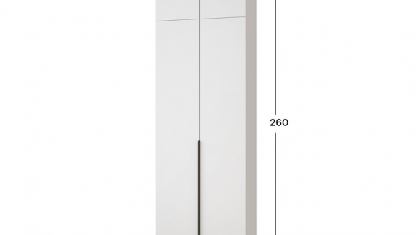 Шкаф Mebelstar Оскар двухдверный с антресолью Белый снег 80 см 2