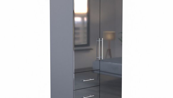 Шкаф 2дв 3шх Миромарк Магнум 2 дверный антрацит 98 см 0