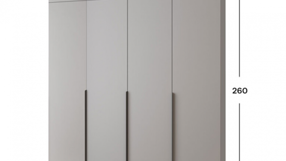 Шкаф Mebelstar Оскар четырехдверный с антресолью и ящиками Серая мышка 200 см 0