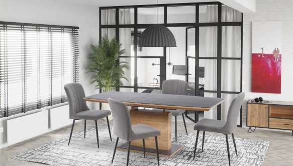 Стол Concord темно-серый/дуб золотой