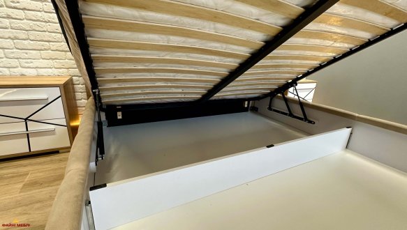 Ліжко м'яке двоспальне Тейлор з підйомним механізмом та нішею для білизни 2