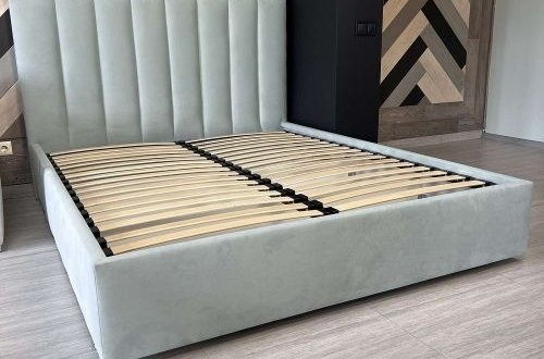 Ліжко м'яке двоспальне Городок меблі Стенлі з підйомним механізмом та нішею для білизни 2