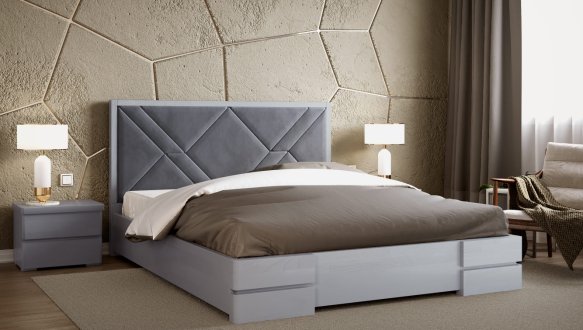 Ліжко дерев'яне з м'якою вставкою ArborDrev Лоренс Сосна / Бук 1