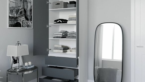 Шкаф Морели Т210 2 дверный белый с полками 80 см 5