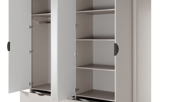 Шкаф 4D2S/213 Perfect Home Lante 4 дверный Беж/Черные ручки 213 см 2