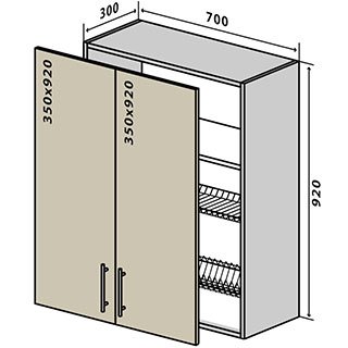 №89 Тумба верхня сушка 70 Люкс RODOS