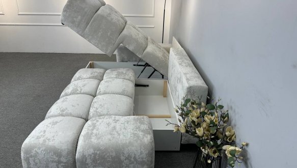 Кутовий диван розкладний крокуюча єврокнижка Елізіум Сапфір 277 см 3