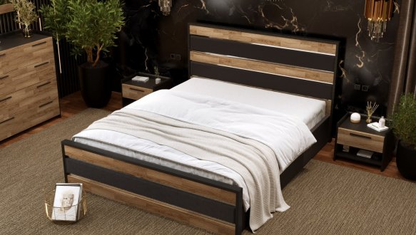 Кровать деревянная с декоративными вставками ArborDrev Оскар Сосна 2