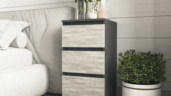 Тумба прикроватная антрацит/бетон Т216