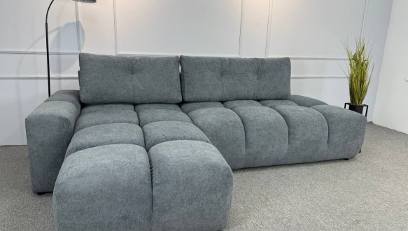 Кутовий диван розкладний крокуюча єврокнижка Елізіум Сапфір 277 см 38