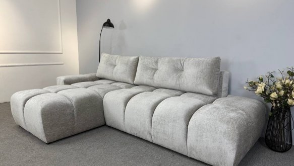 Кутовий диван розкладний крокуюча єврокнижка Елізіум Сапфір 277 см 29